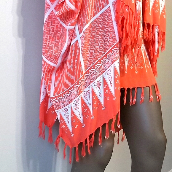 Stunning 2pc Orange Gaucho top & wrap - Picture 5 of 16